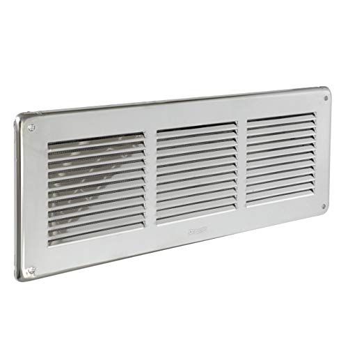 La Ventilazione GIN30R afvoerrooster - 340 x 140 mm - Inox430 - Hoekig - Met insectennet