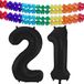 Folat Folieballonnen - Leeftijd 21 - Zwart - 86 cm - met 2x Feestslingers Gekleurd