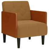 VidaXL Fauteuil met armleuningen 55 cm fluweel bruin