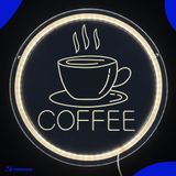 Neon Lamp - Coffee - Dimmable - Incl. Hanging Brackets - Neon Sign - Neon Lighting - Neon LED Lamp - Wall Lamp