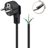 Bachmann CEE 7/7 - 3-aderig open eind stroom spiraalkabel | 3x 1,50mm | zwart | 2 meter
