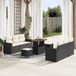 vidaXL Banc de jardin - Set - 9 - pièces - Noir - poly - rotin
