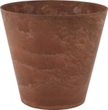 Artstone Plantenpot/bloempot - dark terra cotta - D32 x H29 cm - natuursteen look