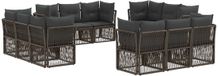 vidaXL Ensemble de bancs de jardin 12 personnes gris polyrattan