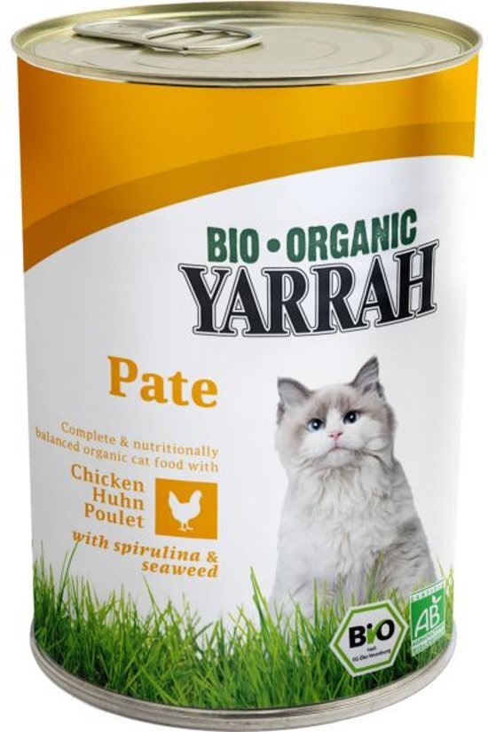 YARRAH blik pate kip kattenvoer Tray 12 x 400 gr