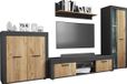 VCM meuble TV bas 4 pièces meuble mural Usilo XL Chêne anthracite / miel