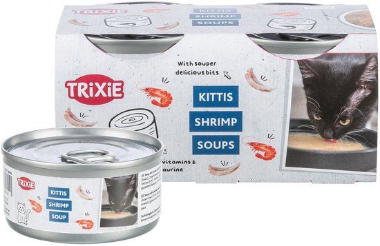 Trixie Soep Vloeibaar - Kip en Garnalen - 4x80 Gr