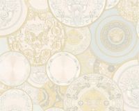 A.S. Création Versace 3 Vliesbehang 1005 cm x 70 cm Creme Metallic Wit