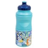 STOR Bluey Drinkfles voor kinderen, 380 ml, kunststof, herbruikbaar, met lekvrije sluiting, antislip, BPA-vrij
