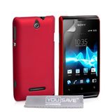 Yousave Accessories Hybride Case Hard Shell voor Sony Xperia E - Rood