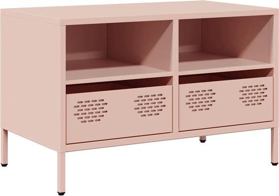 vidaXL Tv-meubel 68x39x43,5 cm koudgewalst staal roze