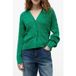 Tommy Hilfiger Pull col V en maille torsadée Courtside Green