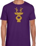 Bellatio Decorations Heren Kerst Rendier T-shirt Paars M