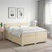 vidaXL Boxspringbed met matras, crème kleur, 200 x 200 cm, gestoffeerd