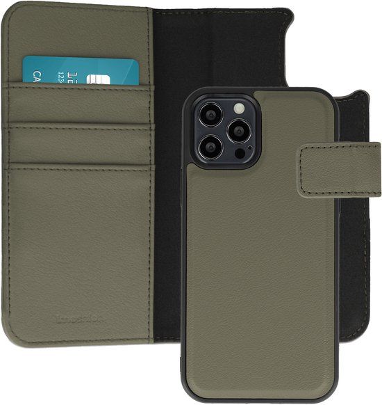 imoshion Hoesje - Geschikt voor Apple iPhone 12 Pro / 12 - Uitneembare 2-in-1 Luxe Bookcase - Groen