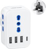 UK-adapter 7-in-1 met 2 USB-C, 2 USB-A en 3 AC-stopcontacten