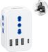 UK-adapter 7-in-1 met 2 USB-C, 2 USB-A en 3 AC-stopcontacten