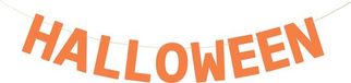 PartyDeco Halloween feestslinger/spandoek - 2,5 meter - oranje - van papier