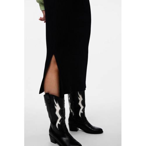 PIECES midi rok PCCRISTA zwart