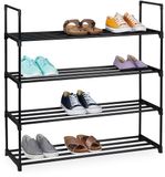 Merkloos Relaxdays Schoenenrek - 4 laags - 72x92x30 cm - Zwart