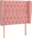 vidaXL Hoofdbord met randen 103x23x118/128 cm fluweel roze