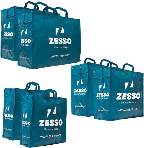 Zesso Big Shopper Mix Zesso Bag Set van 6 - Blauw - Unisex