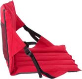 Merkloos Portable Stadium Seat Cushion - Lightweight Folding Chair with Backrest for Camping Hiking - Red/Black