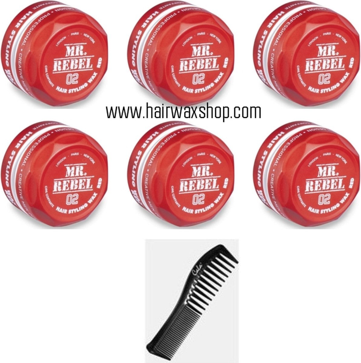 Mr. Rebel MR REBEL 02 HAIR STYLING WAX RED 6 STUKS