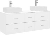 vidaXL Badkamerkast set Wit Bewerkt Hout 129 x 41 x 79.5 cm