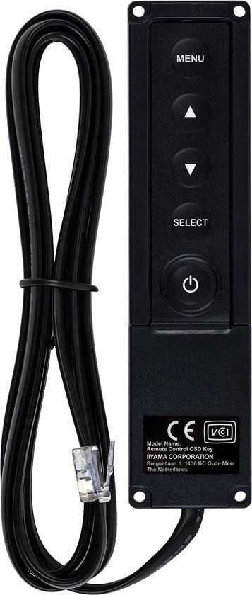 iiyama RC TOUCHV01 Afstandsbediening - Bedraad - Zwart