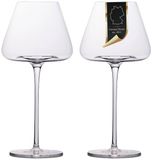 Intirilife 2x Wijnglas met modern design - 600 ml Inhoud - Witte wijn Rode wijn glas, kelk, vaatwasmachinebestendig, kristalglas, schokbestendig