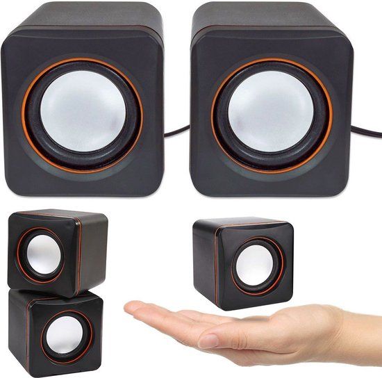 Borvat® Mini PC Speakers Set of 2 with USB - Black