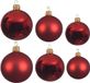 Decoris Kaemingk B.V. Compleet glazen kerstballen pakket kerstrood glans/mat 16x stuks - 6x 6 cm - 6x 8 cm - 4x 10 cm