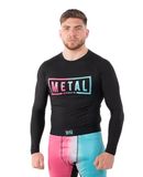 Metal Boxe Rashguard Performance Miami Vice Lange Mouw Blauw/Roze Mannen XS