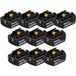 Makita Pack de 10 batteries Li-ion 18V 4Ah – Technologie Li-ion – Recharge rapide en 36 min – Compatible avec outils Makita LXT