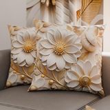 PETTI Artigiani Italiani - Paar kussenslopen 50 x 50 cm van microvezel, decoratief kussen voor slaapkamer, bank, woonkamer, set van 2 kussenslopen, bloemenpatroon 05 13, 100% Made in Italy