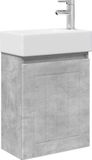 vidaXL Badkamermeubel met kraan Betongrijs 45,5 x 25,5 x 84 cm
