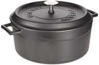 Pentole Agnelli COGHSRP10424M pot met handgrepen en deksel, gietijzer, matzwart, 4,5 l