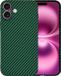 Techsuit Hoesje geschikt voor Apple iPhone 16 Plus - Carbonite FiberShell Carbon Back Cover - Groen