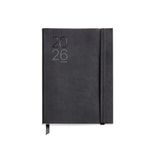 Miquelrius Weekplanner 2026, gemakkelijk te dragen (122 x 168 mm), weekplanner, flexibele omslag van genaaid kunstleer, papier 80 g/m², ES-EN-PT, zwart