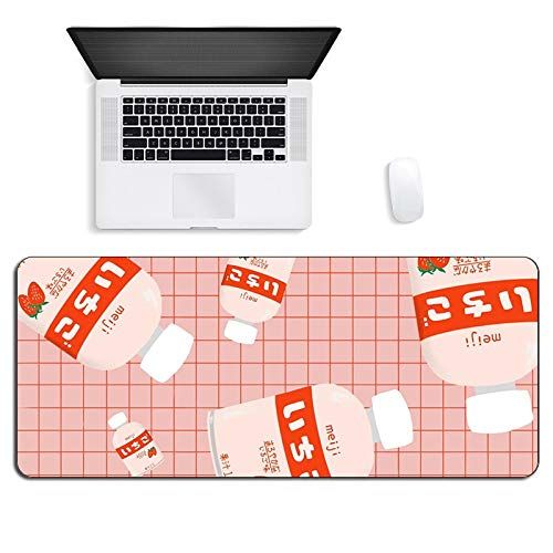 Leuke Groene Bladeren Muismat Bureaumat - XXL Grote Verlengde Gaming Pad 80 x 40 cm - Beige Bospaddestoel Ontwerp - Cool Toetsenbord Bureaumat Voor Computer Laptop Vrouwen Bureau Gamers