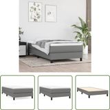 vidaXL Boxspring met matras stof donkergrijs 90x190 cm