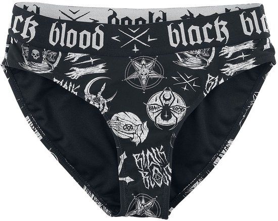 Gothicana Zwart Bikinibroekje met Occulte Symbolen - Dames - S