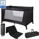 Cabino Campingbedje / Reisbedje - 120x60 cm - Zwart - Inclusief Matras