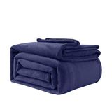 Good Nite Fleece deken pluizige dekens 230 x 270 cm plaids voor banken zachte grote dekens en plaids voor volwassenen, warm, machinewasbaar (marineblauw, super kingsize)