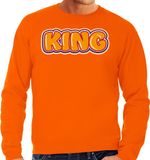 Bellatio Decorations Koningsdag sweater voor heren - King - oranje - feestkleding XL