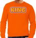 Bellatio Decorations Koningsdag sweater voor heren - King - oranje - feestkleding XL
