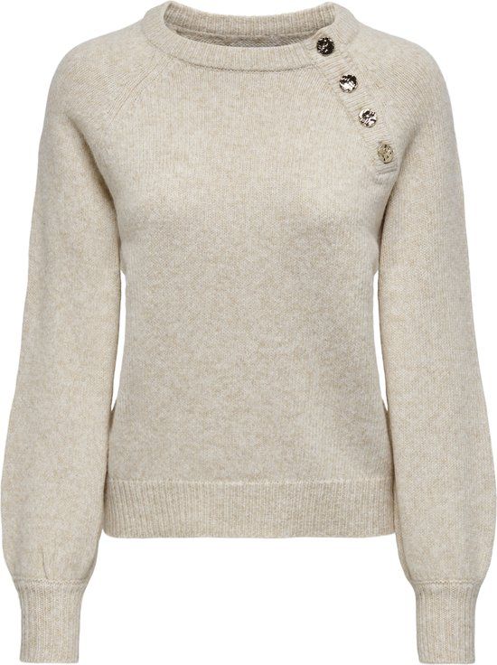 only Emma Life Button Sweater Dames - Maat XS - Beige