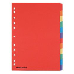 Office Depot Tabblad A4 Kleurenassortiment 12 tabs 11-gaats manillakarton blanco