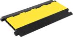 vidaXL - Kabelbeschermer - drempel - met - 5 - tunnels - 90 - cm - rubber - Geel